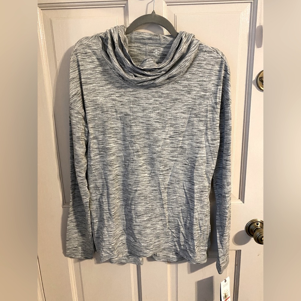 GAIAM long sleeve cowl neck hooded shirt S NWT